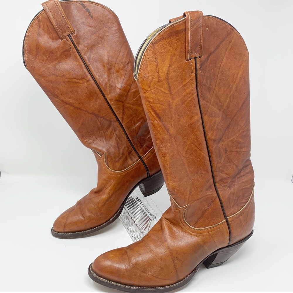 Tony Lama Black Label Tall Cowboy Cowgirl Boots 7C